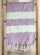 Cotton Stripe Lavender Throw AIELLA View 2