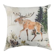 Snowy Forest Moose & Deer Climaweave Pillow SLSFMD View 2