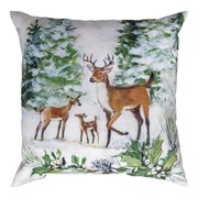 Season's Frost - Deer Family Clmaweave Pillow SLSEAF View 3