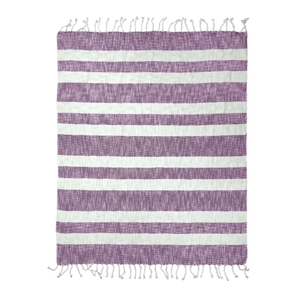 Cotton Stripe Lavender Throw AIELLA
