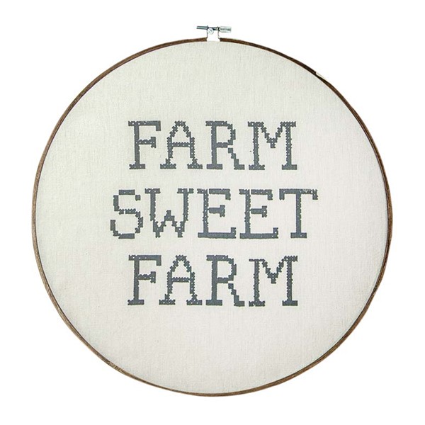 Farm Sweet Farm Embroidery Hoop Sign IOWSSF