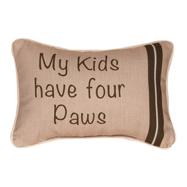 My Kids Have Four Paws Word Pillow SWMKH4
