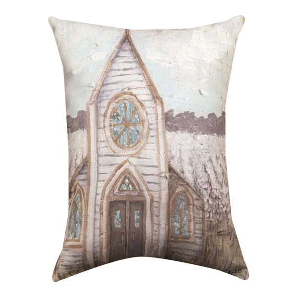 Farm Sketch Church Climaweave Pillow | Manual Woodworkers & Weavers