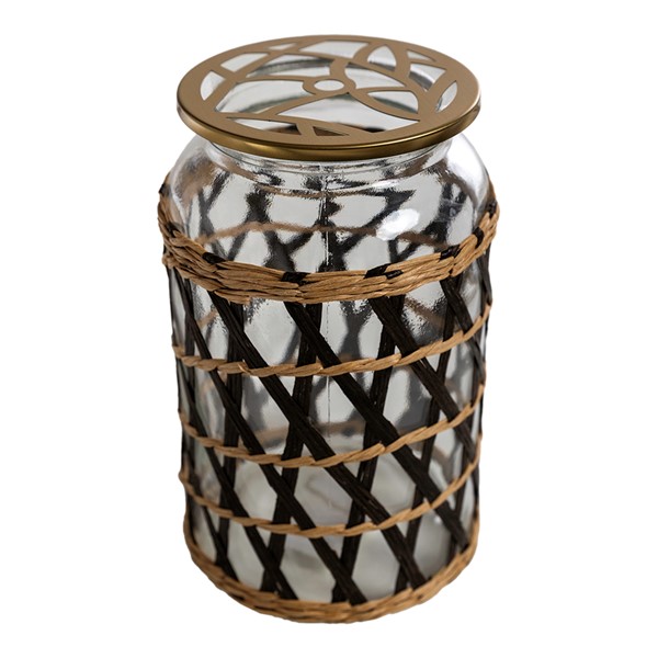 Glass Jar W/Frog Lid - Woven Large IGGLGWL