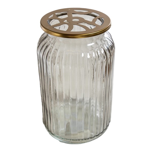 Glass Jar W/ Frog Lid - Grey Large IGGLGRL