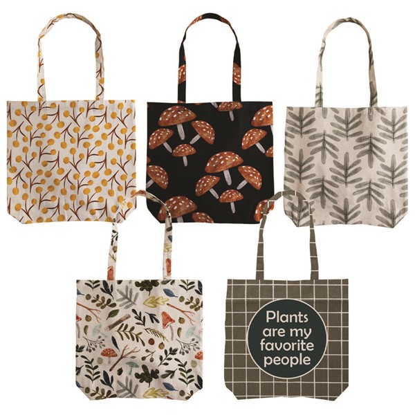 Into The Garden Cotton Tote Bags Asst IOIGCT