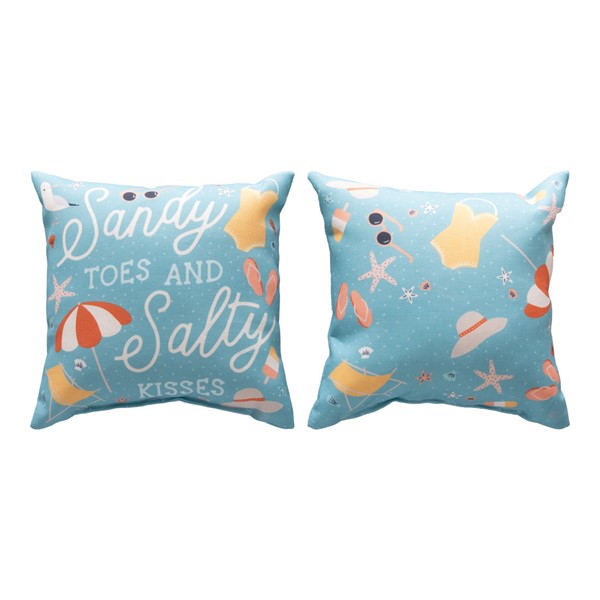 Beach Vibes Sandy Toes And Salty Kisses Climaweave Pillow SDSTOE