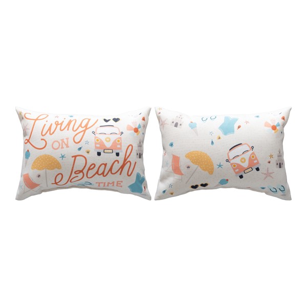 Beach Vibes Living On Beach Time Climaweave Word Pillow SWLOBT